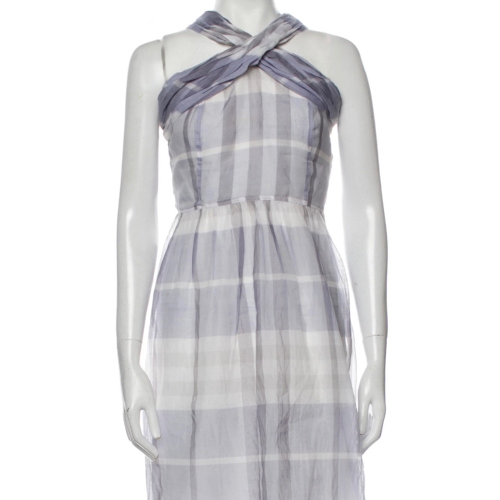 BURBERRY LONDON Plaid Print Knee-Length Dress